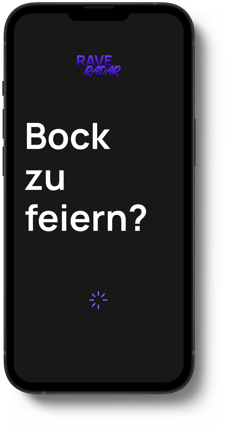 RaveRadar welcome screen: Bock zu feiern?