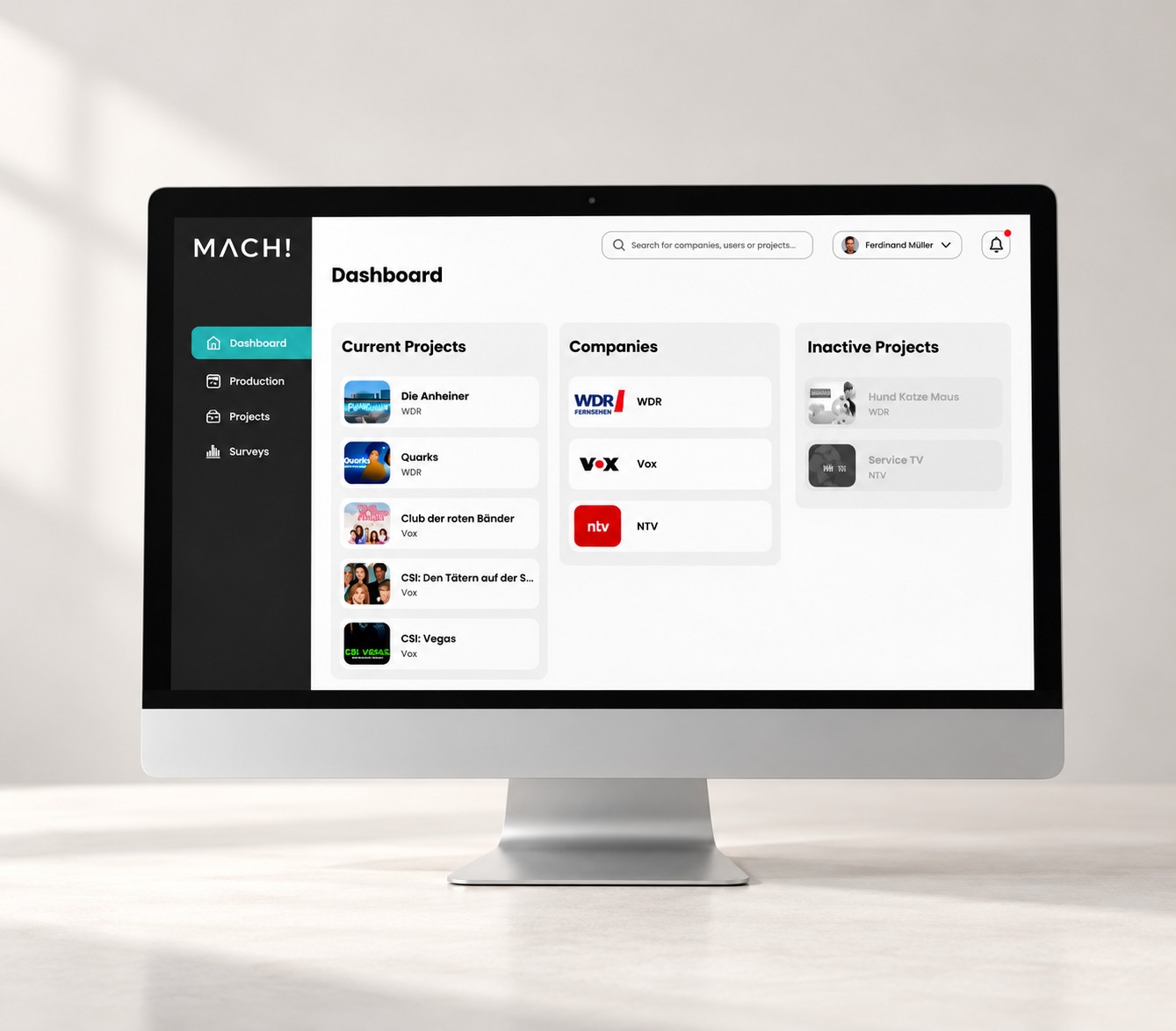 MACH dashboard redesign